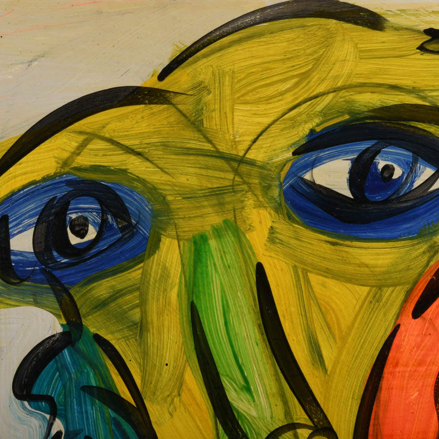 Signed Peter Keil "Introspection in Technicolor" Mixed Media on Masonite-2