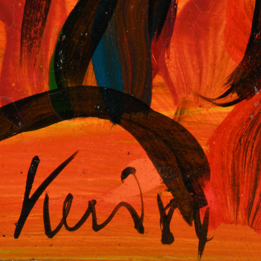 Signed Peter Keil "Sails at Sunset 1984" Mixed Media on Masonite-4