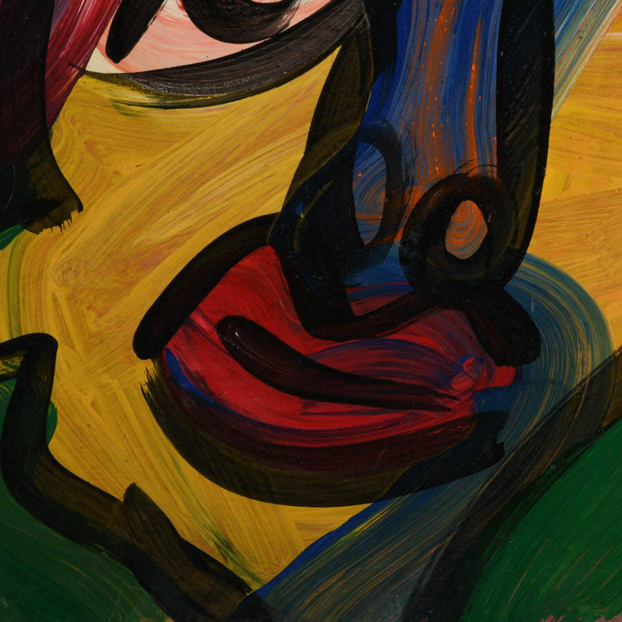 Signed Peter Keil "The Vibrant Observer" Mixed Media on Masonite-3