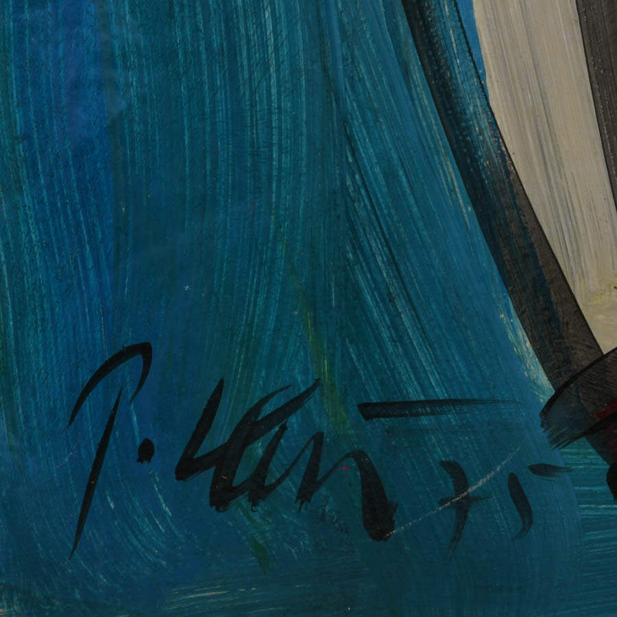 Signed Peter Keil "Passing the Pier" Mix Media on Masonite-4