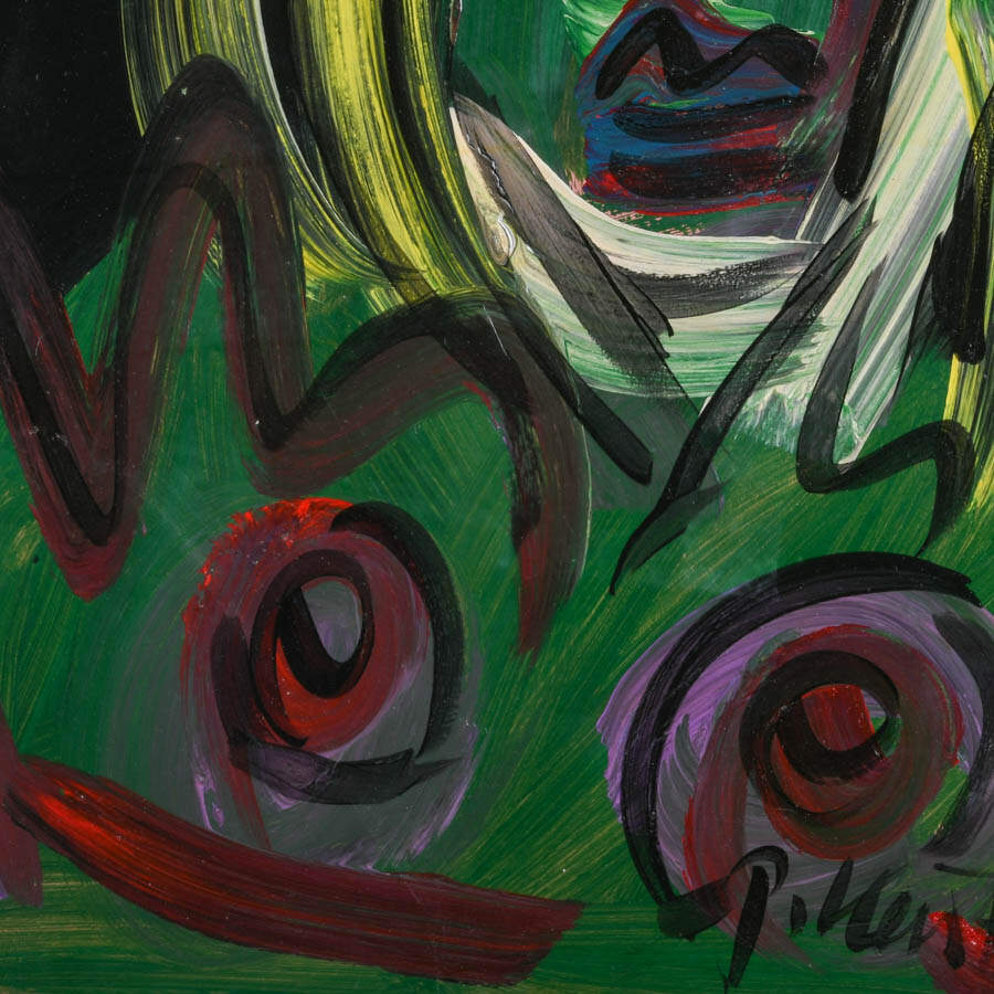 Signed Peter Keil "The Haunted Muse" Mixed Media on Masonite-3