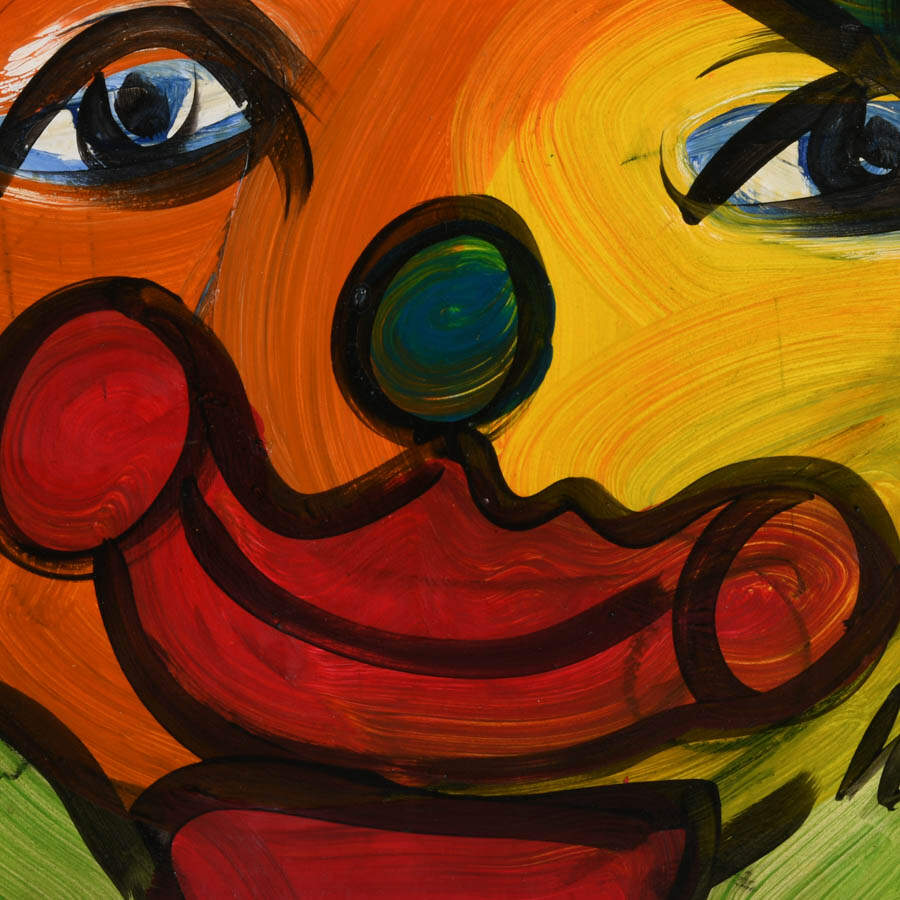 Signed Peter Keil "Smiling Showman" Mix Media on Masonite-3