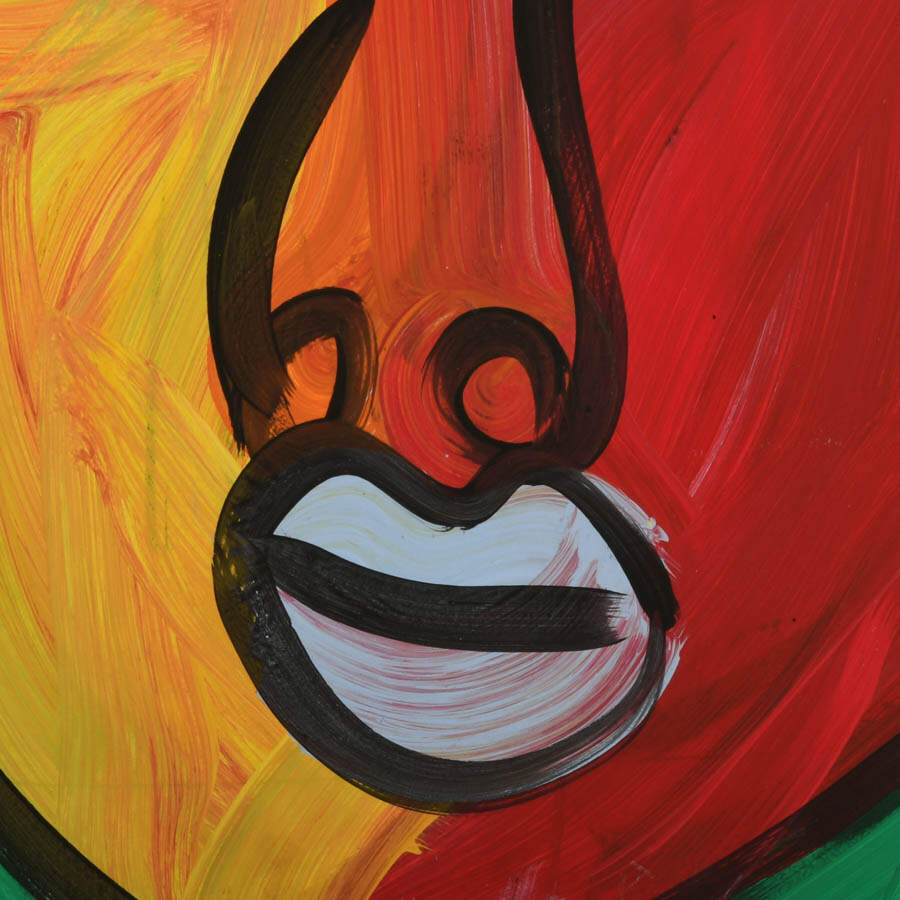 Signed Peter Keil "Red Hot, Cool Gaze" Mixed Media on Masonite-3