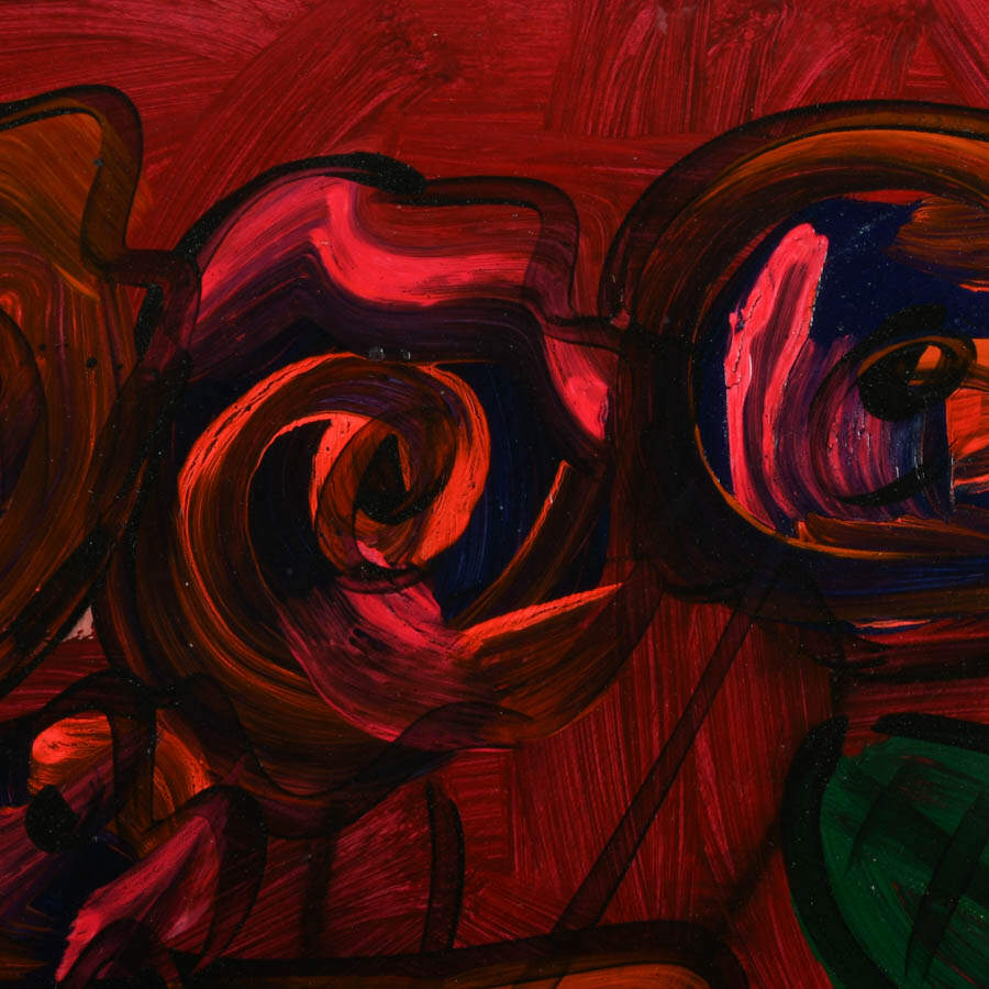 Signed Peter Keil "Blooming in Crimson" Mix Media on Masonite-2