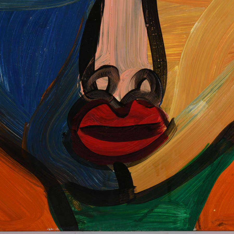 Signed Peter Keil "Half Moon, Half Sun" Mix Media on Masonite-3