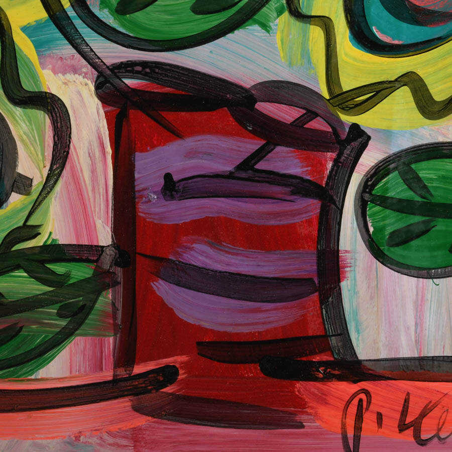 Signed Peter Keil "Florals Afloat" Mix Media on Masonite-3