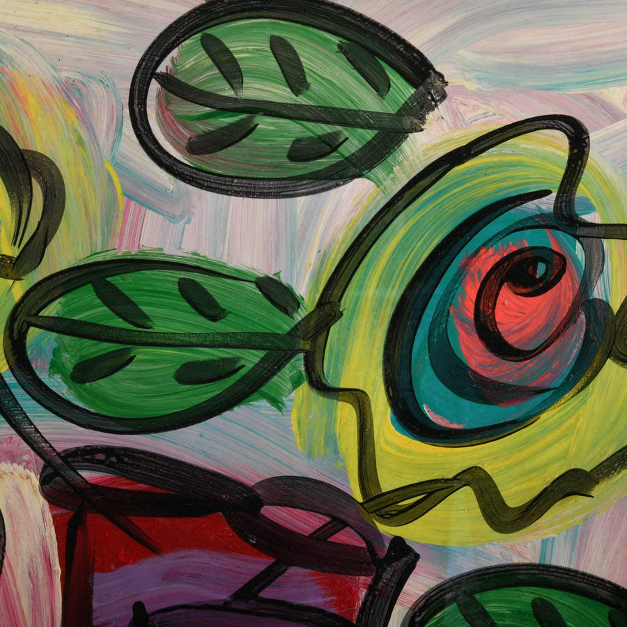 Signed Peter Keil "Florals Afloat" Mix Media on Masonite-2