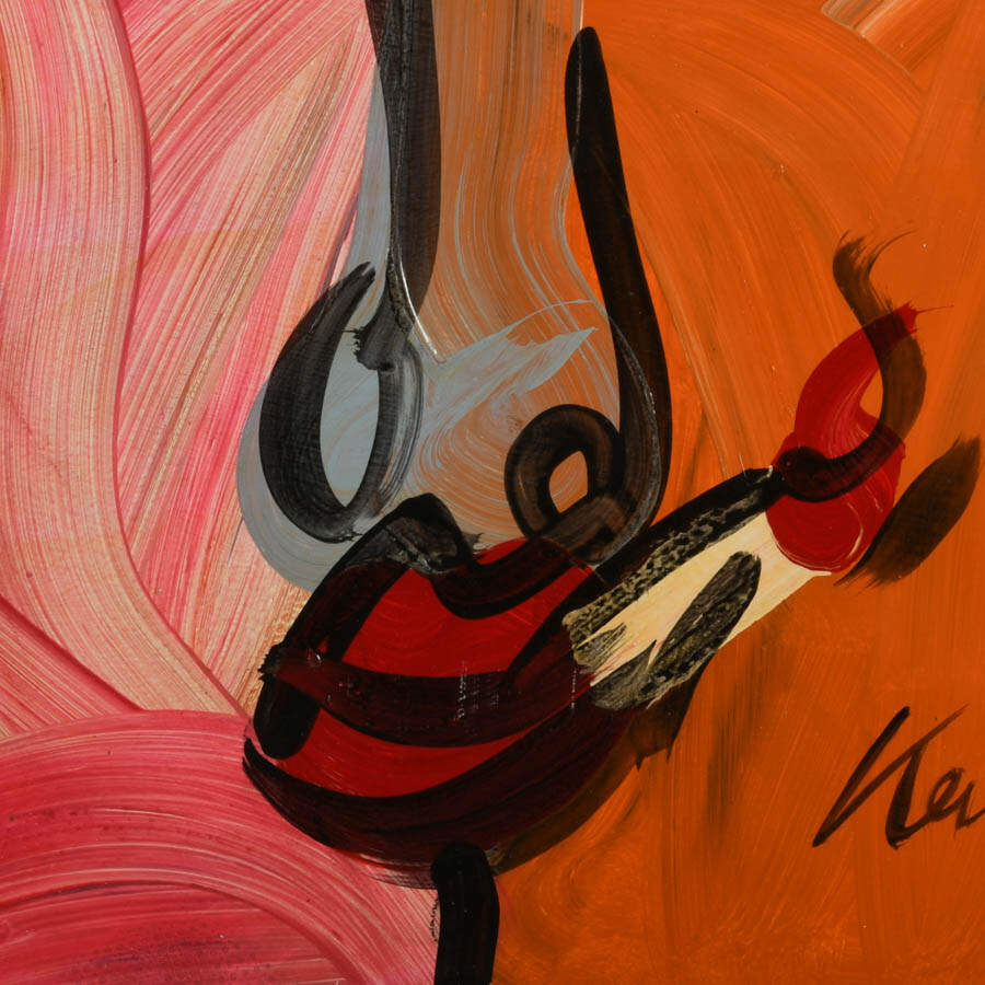 Signed Peter Keil "Burning Lines" Mix Media on Masonite-3