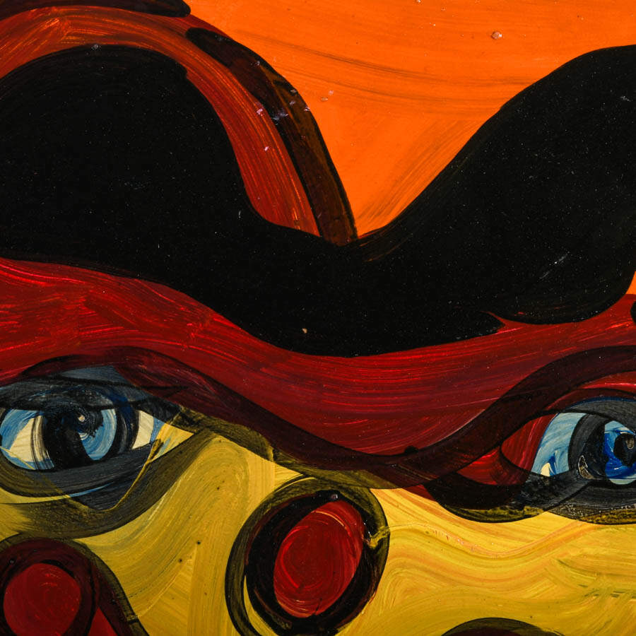 Signed Peter Keil "Smiling Trickster" Mix Media on Masonite-2