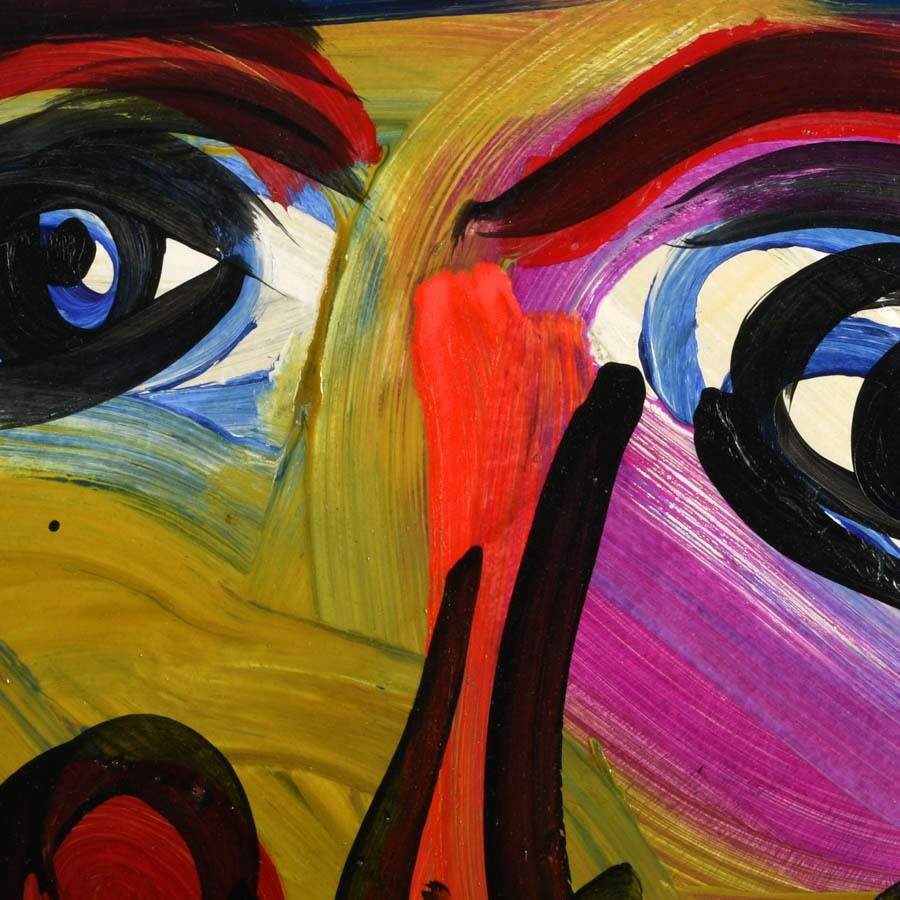 Signed Peter Keil "Chromatic Grin" Mixed Media on Masonite-2