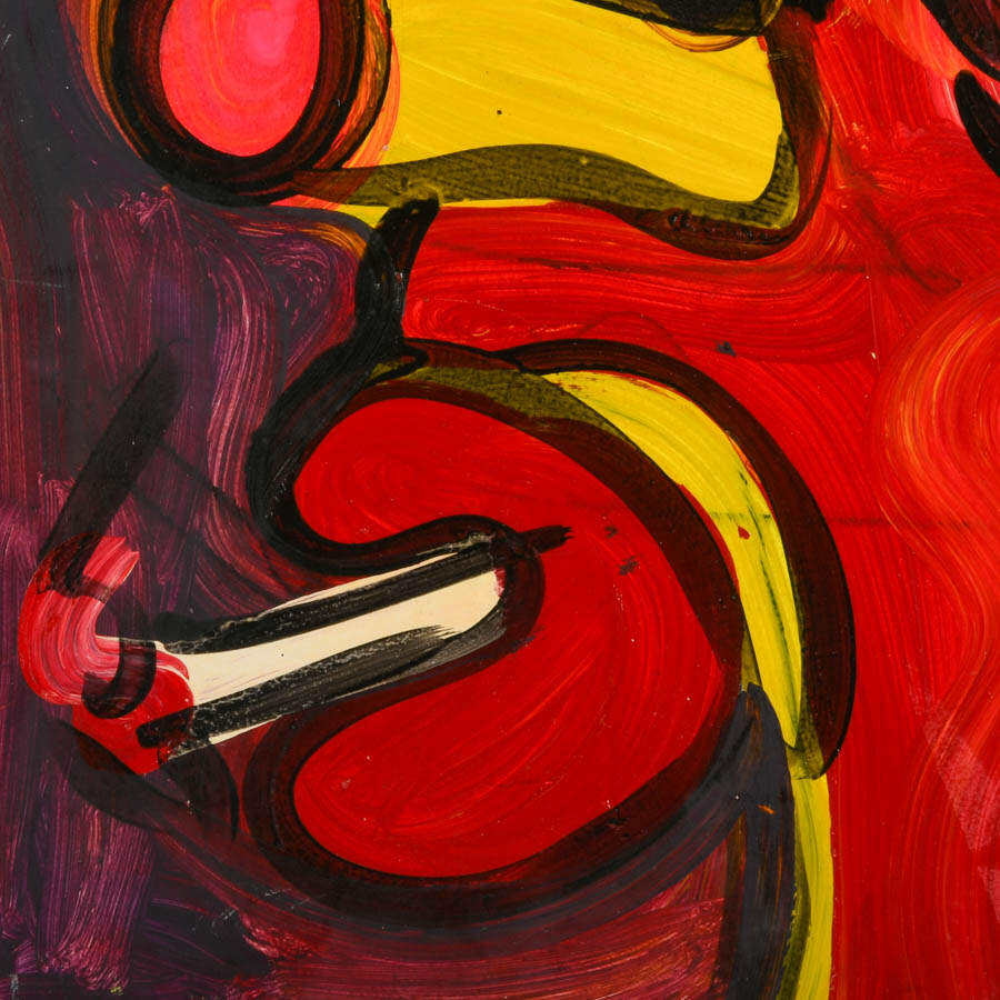 Signed Peter Keil "Surrounded by Smoke" Mix Media on Masonite-3