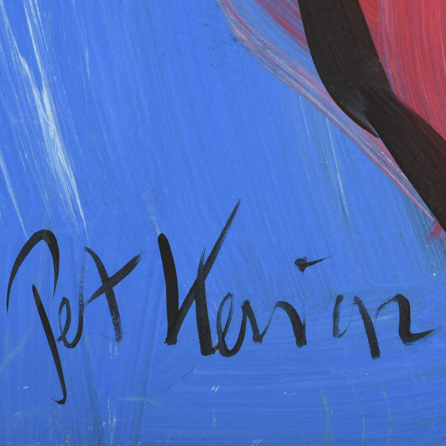 Signed Peter Keil "Portrait in Primary" Mix Media on Masonite-4