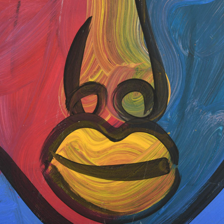 Signed Peter Keil "Portrait in Primary" Mix Media on Masonite-3