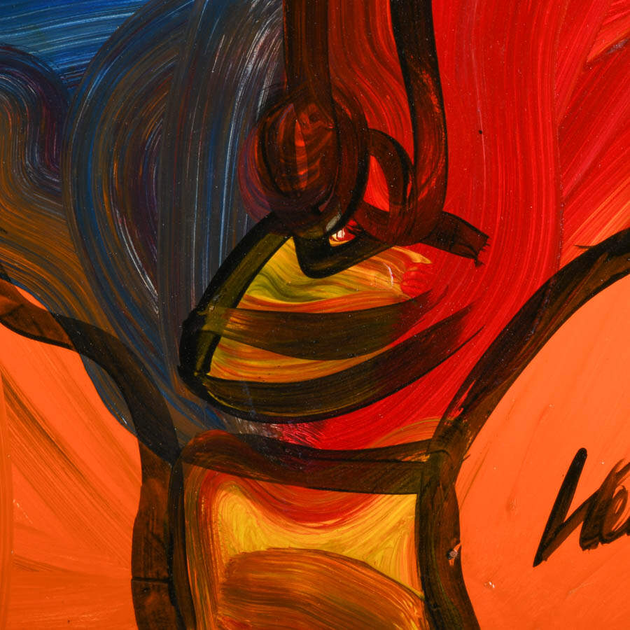 Signed Peter Keil "Flames and Shadows of the Soul" Mixed Media on Masonite-3