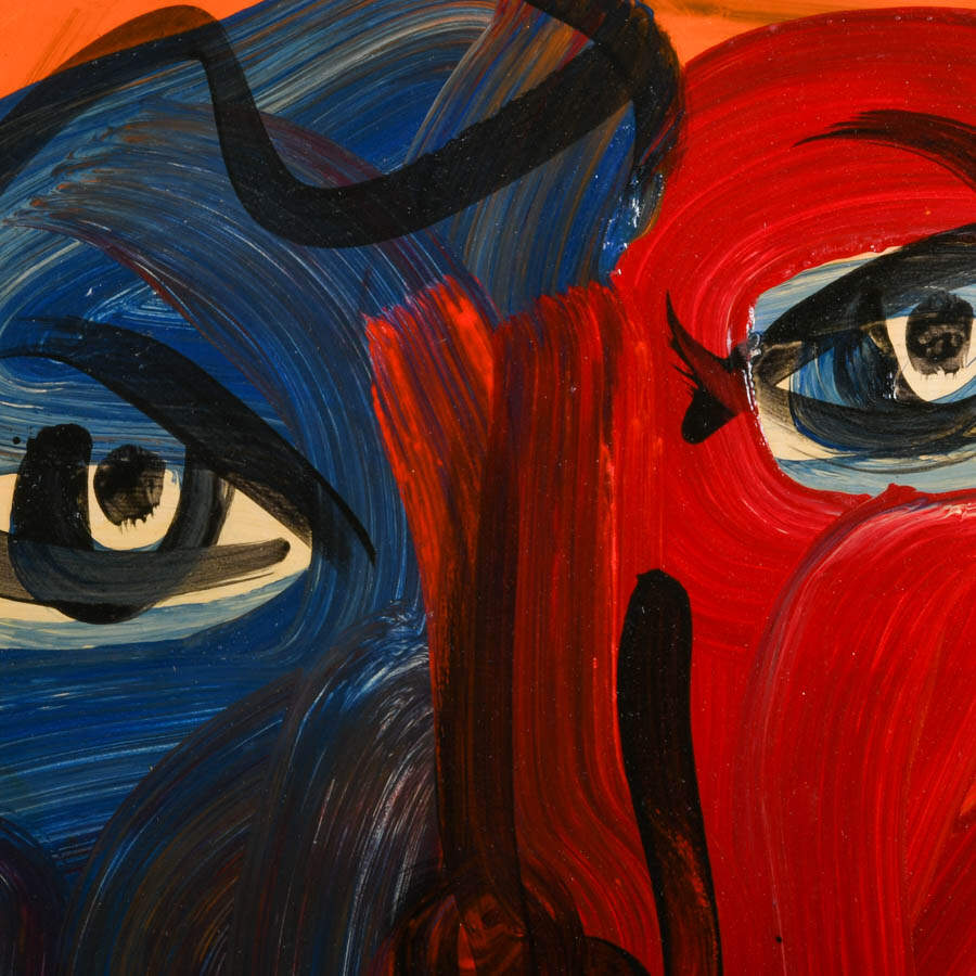 Signed Peter Keil "Flames and Shadows of the Soul" Mixed Media on Masonite-2