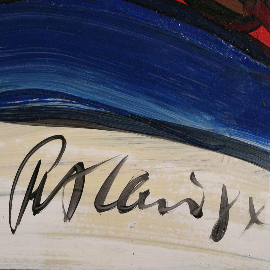Signed Peter Keil "Askew Arrangement" Mix Media on Masonite-4