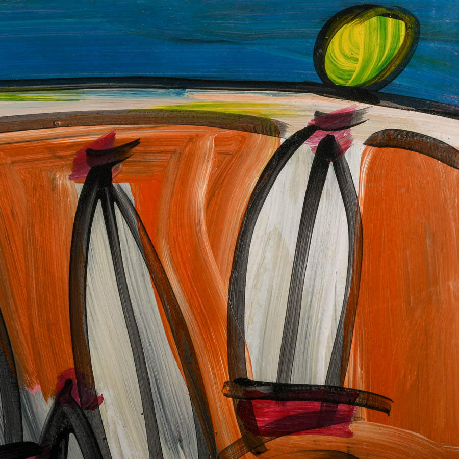 Signed Peter Keil "Sailing on the Sands" Mix Media on Masonite-2