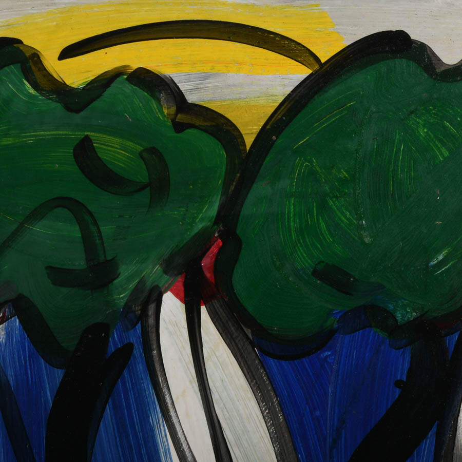 Signed Peter Keil "Colorful Coastline" Mix Media on Masonite-2