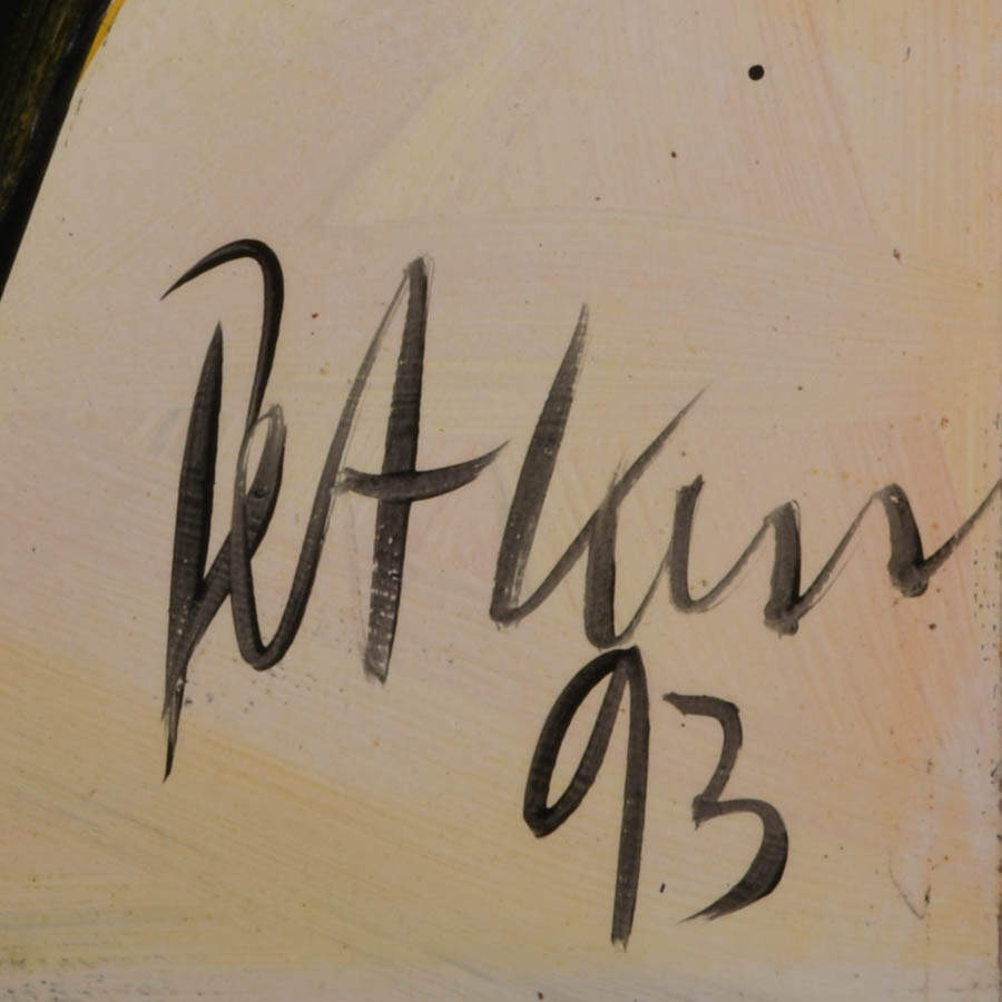 Signed Peter Keil "Untitled, 1993" Oil on Masonite-4