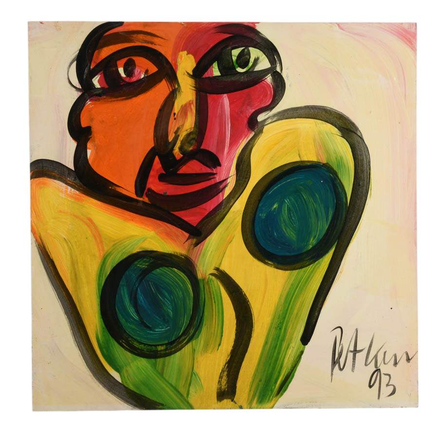 Signed Peter Keil "Untitled, 1993" Oil on Masonite-1