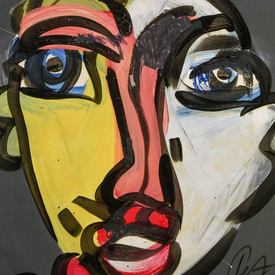 Signed Peter Robert Keil "Untitled" Mixed Media on Masonite-2