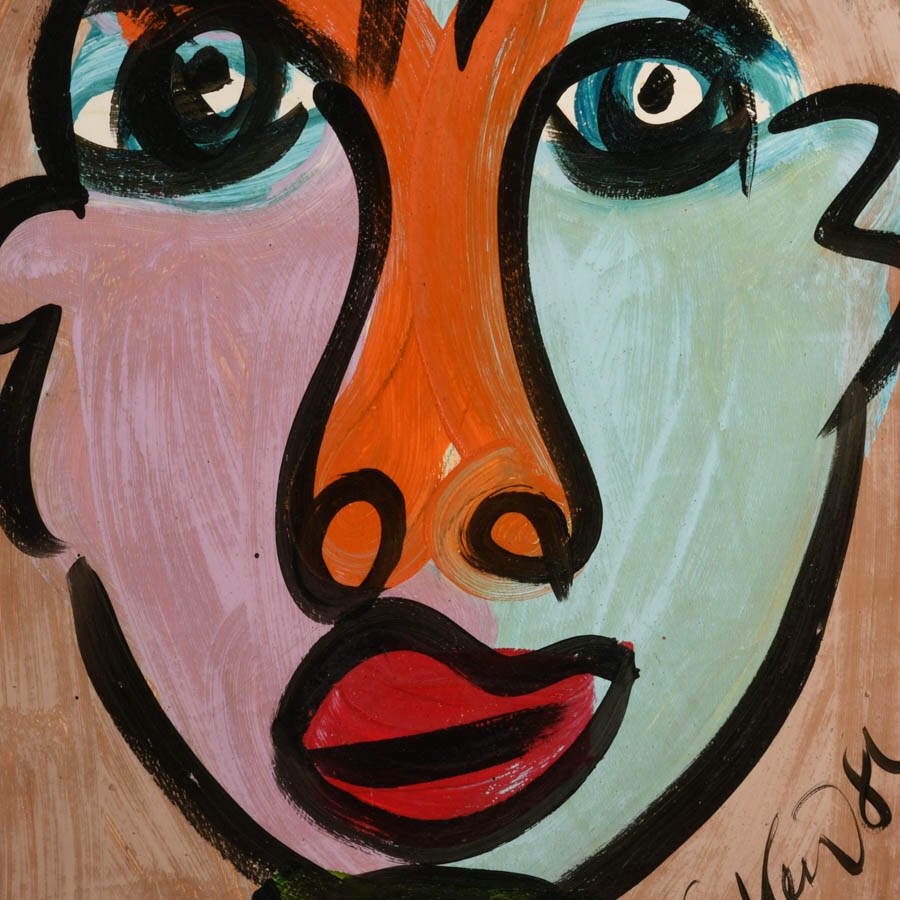 Signed Peter Robert Keil "Untitled 1984" Mix Media on Masonite-2