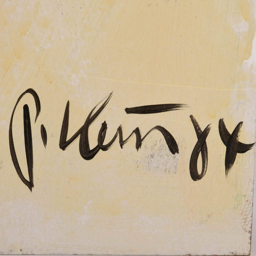 Signed Peter Robert Keil "Untitled" Mix Media on Masonite-3