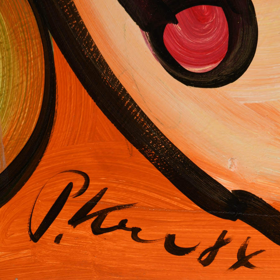 Signed Peter Keil "Untitled 1984" Mixed Media on Masonite-3