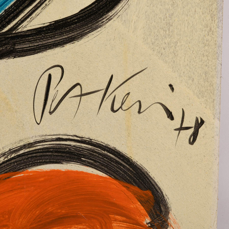 Signed Peter Robert Keil "Untitled" Mix Media on Masonite-3