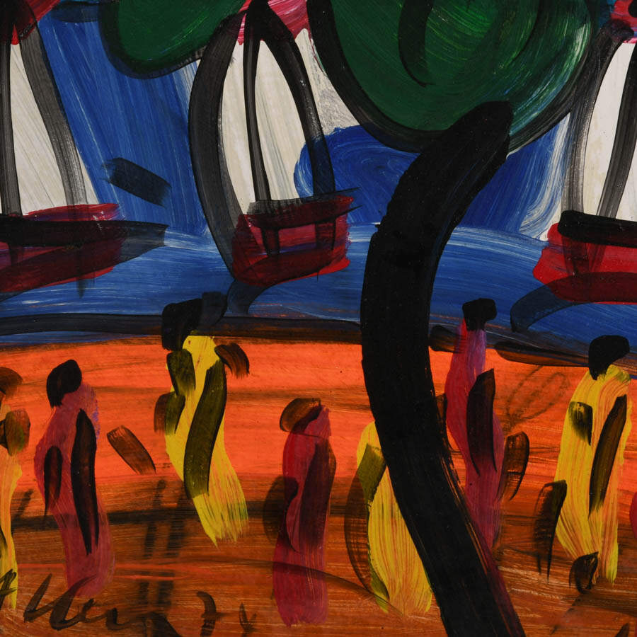 Signed Peter Keil "Untitled, 1974" Mixed Media on Masonite-2