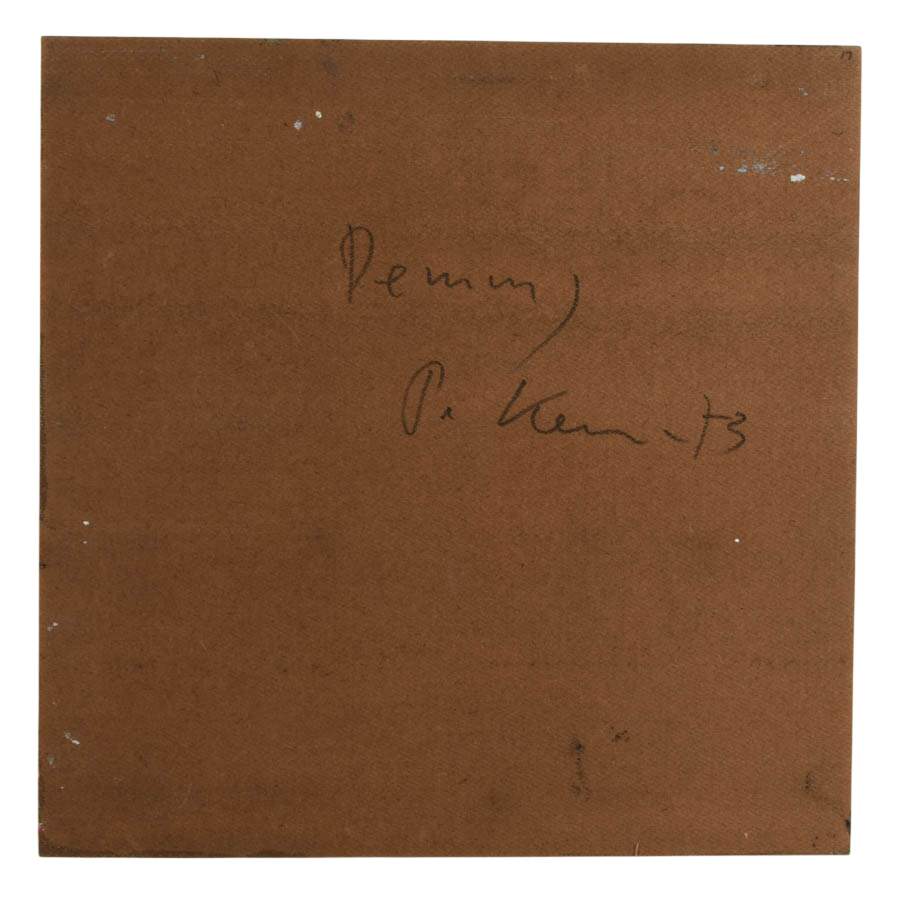 Signed Peter Keil Abstract Clouded Portrait Mixed Media on Masonite-4