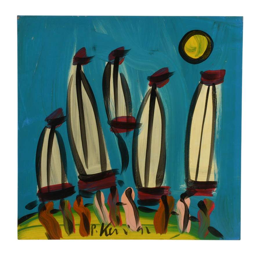 Signed Peter Keil "Harmony of Nature and Color" Mixed Media on Masonite-1