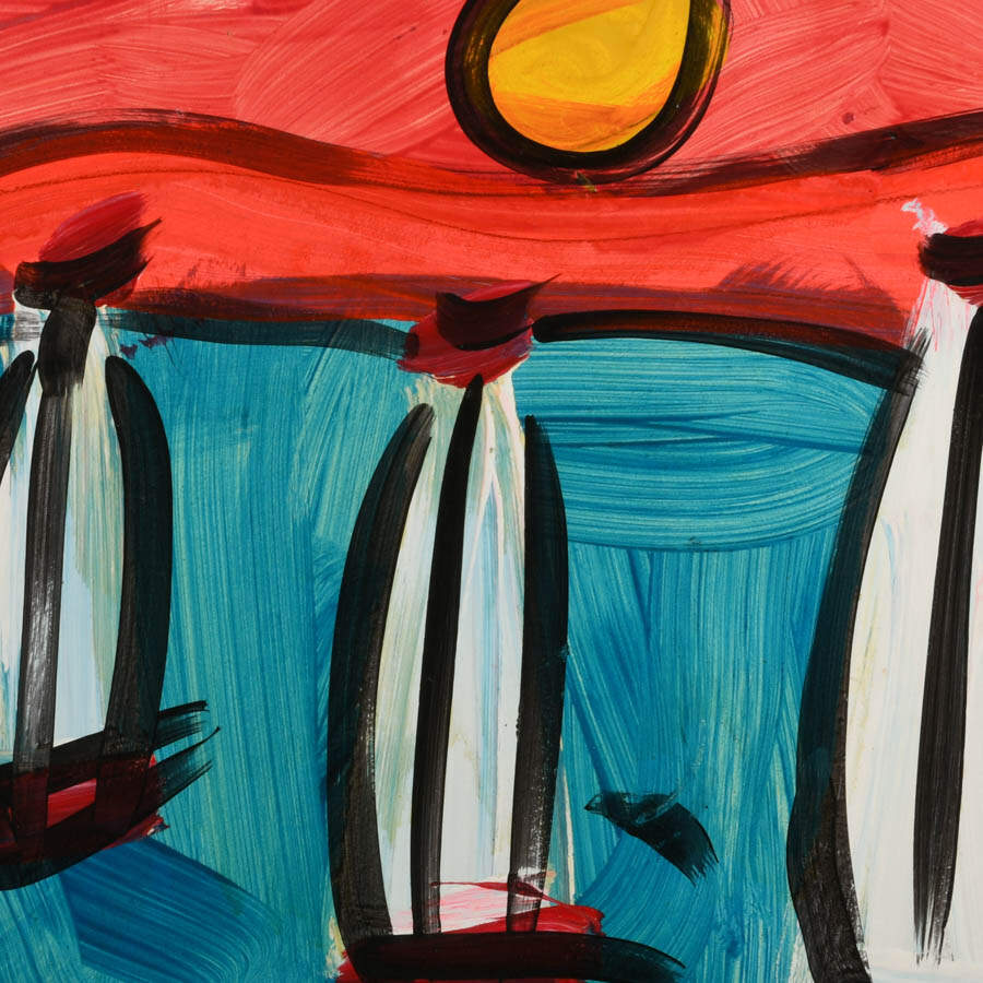 Signed Peter Keil "Swaying Under the Sun" Mixed Media on Masonite-2