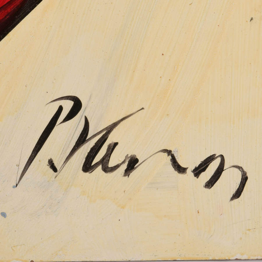 Signed Peter Keil "Burning Conversation" Mixed Media on Masonite-3