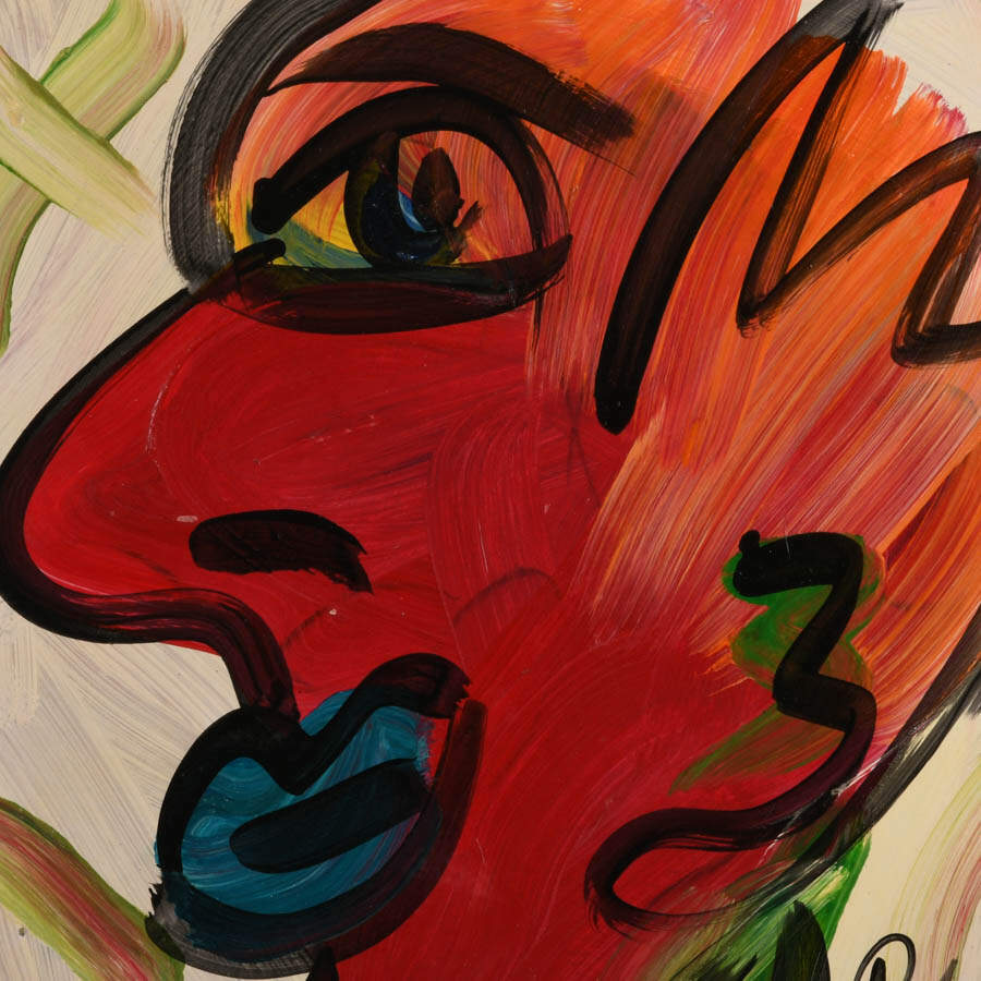 Signed Peter Keil "Neon Mood Swing" Mixed Media on Masonite-2