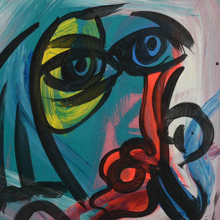 Signed Peter Keil "Untitled, 1973" Mixed Media on Masonite-2