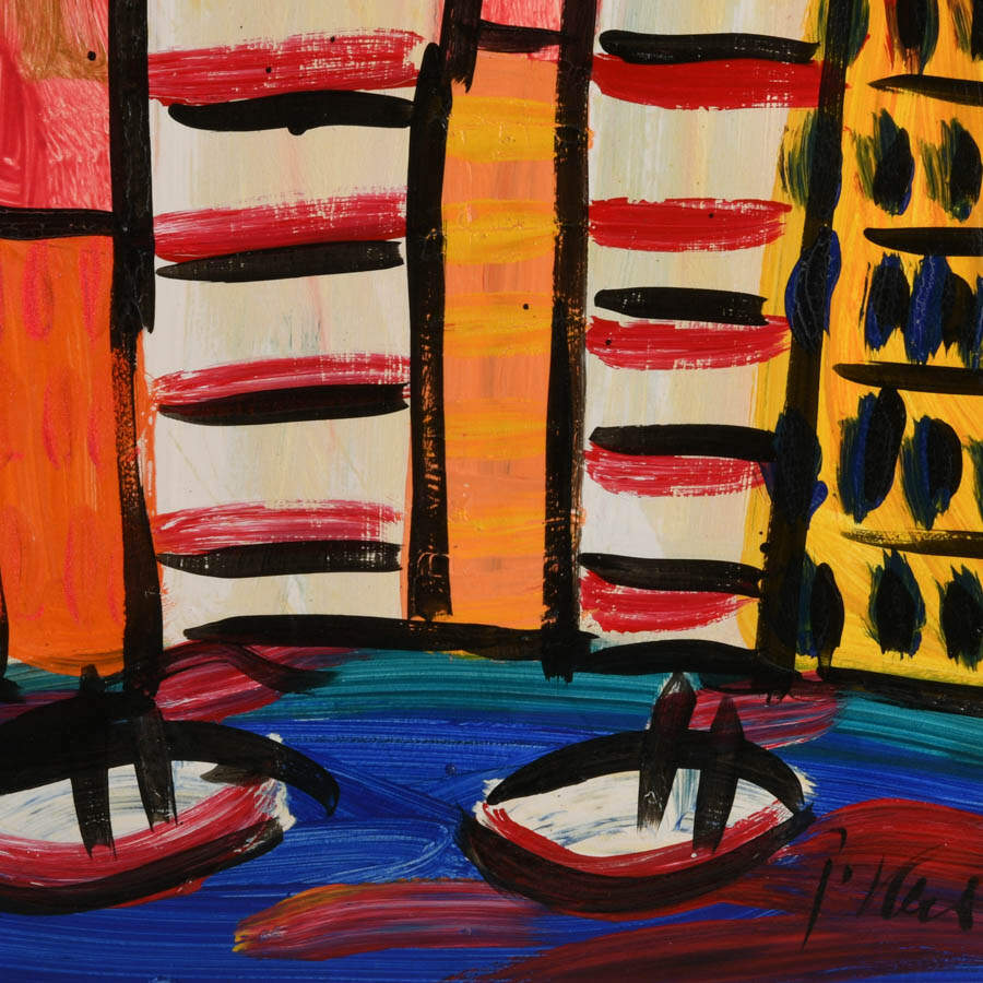 Signed Peter Keil High-Rise Hues Mixed Media on Masonite-3