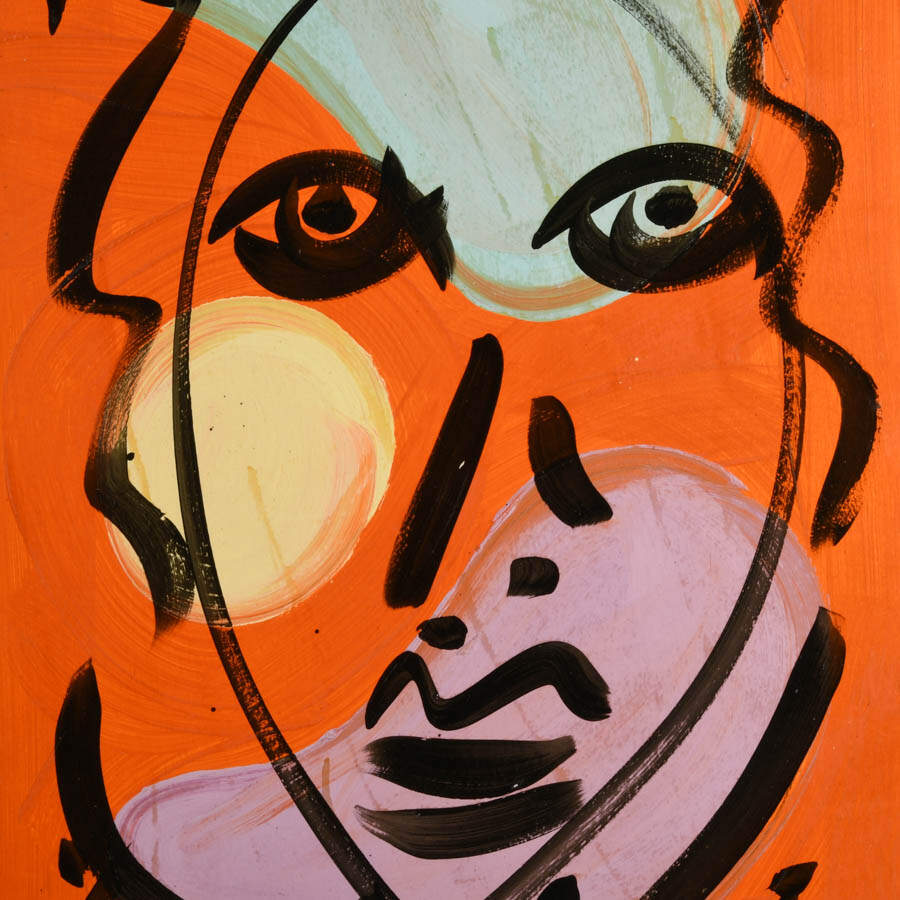 Signed Peter Robert Keil "Untitled, 1984" Mixed Media on Masonite-2