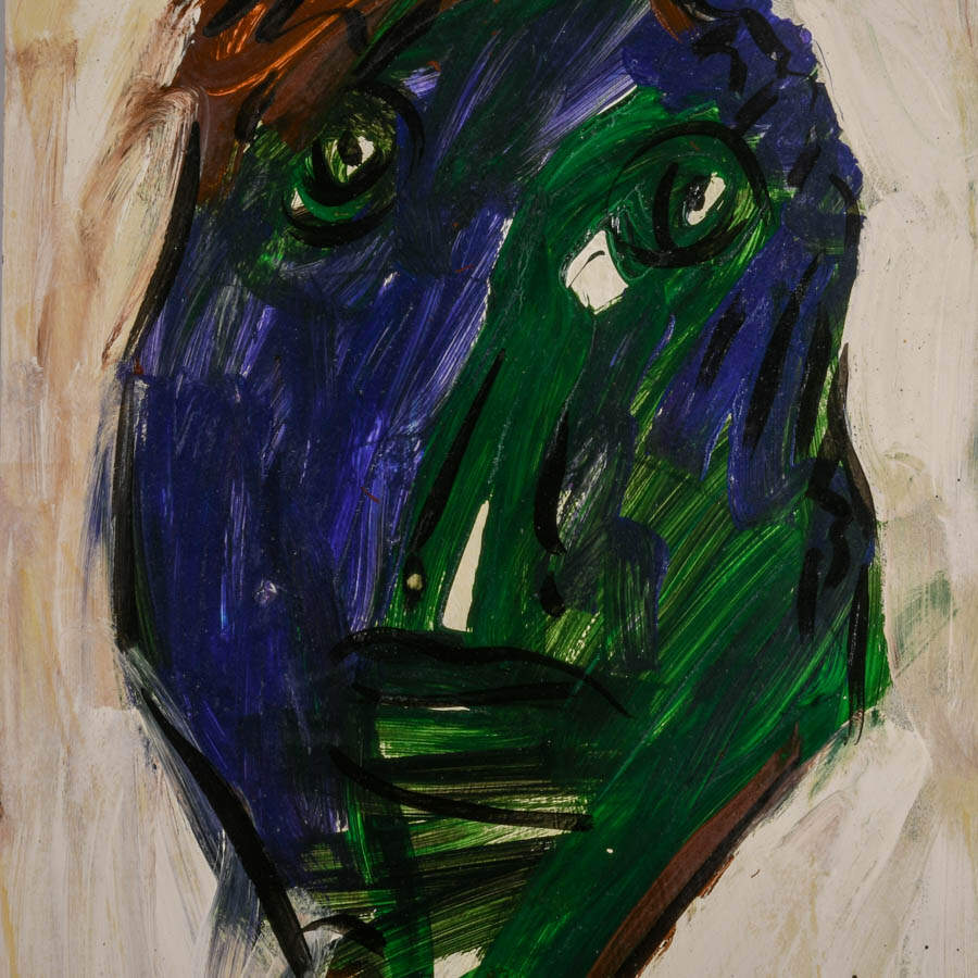 Signed Peter Robert Keil "Mephisto, 1984" Mixed Media on Masonite-2