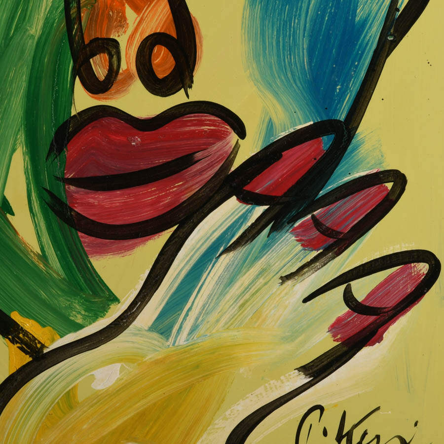 Signed Peter Keil "Pablo Picasso, 1985" Mixed Media on Masonite-3