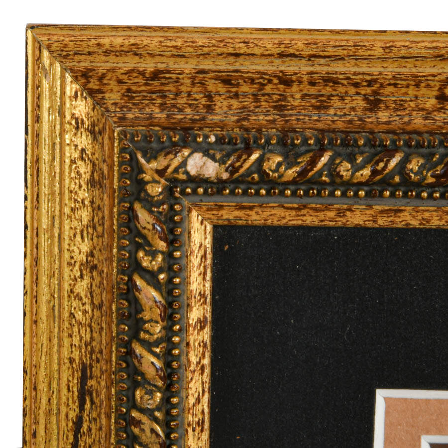Framed Mughal Miniature Gouache on Silk Canvas-3