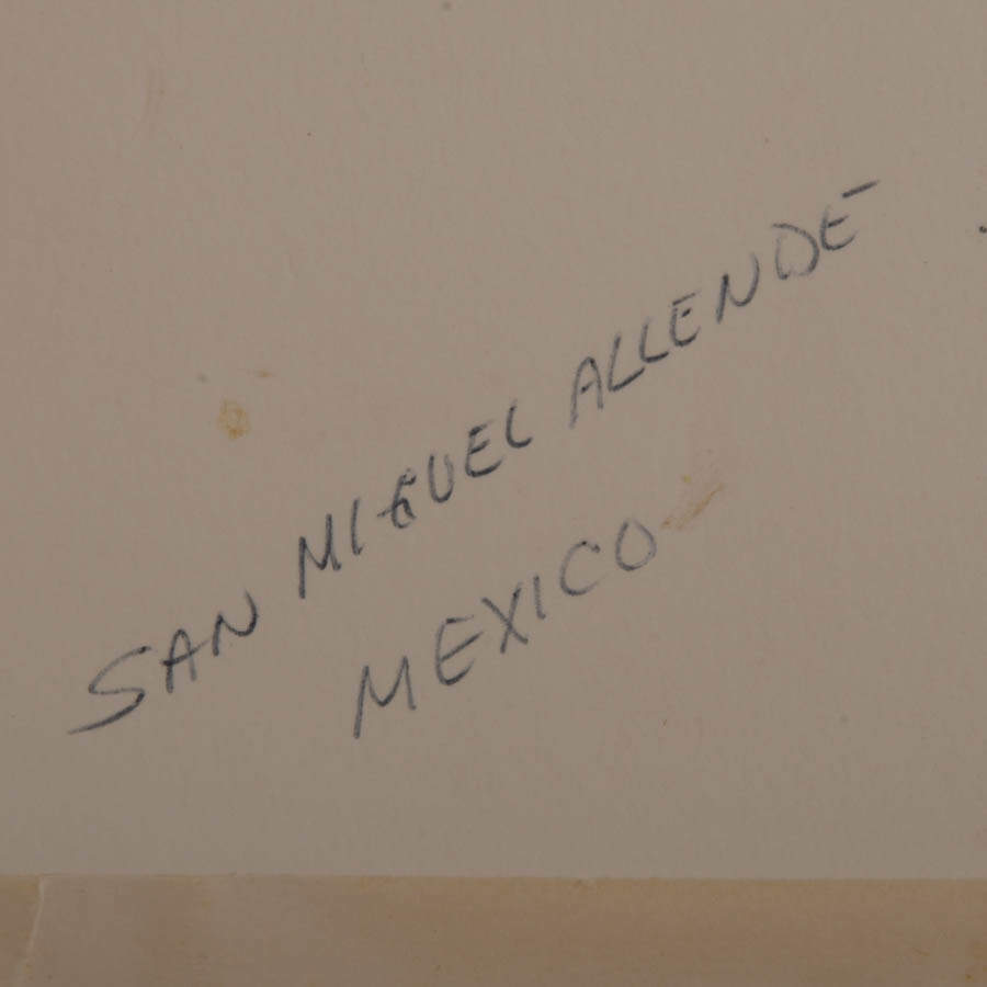 Signed Joanne Lithgow Vendedor de Canastas San Miguel Allende Mixed-Media-5