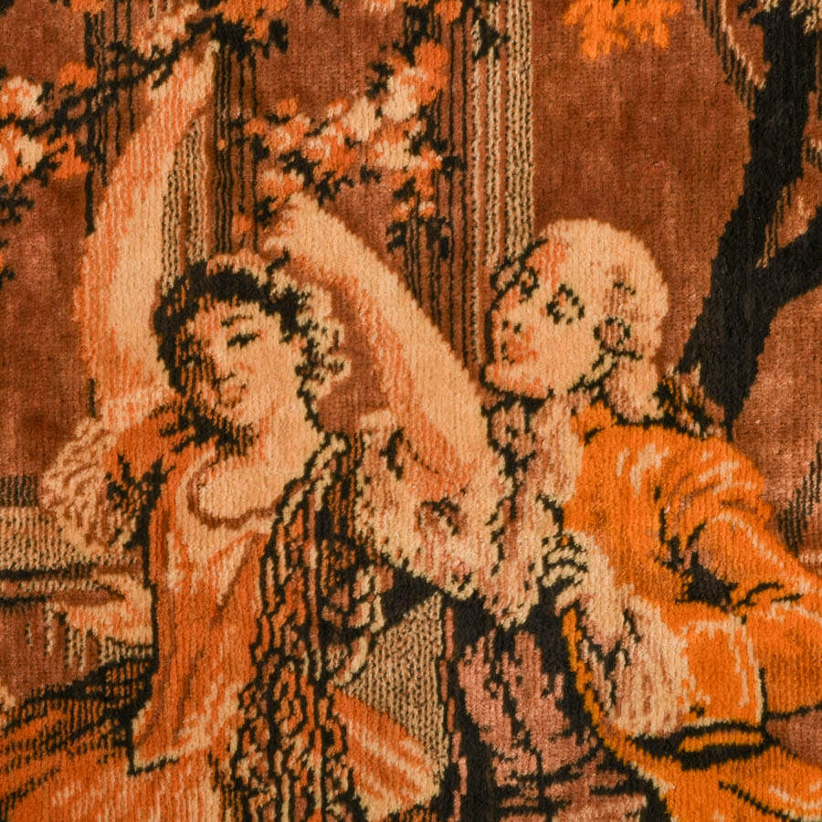 Framed Woven Jacquard Rococo Dancing Scene Tapestry-3