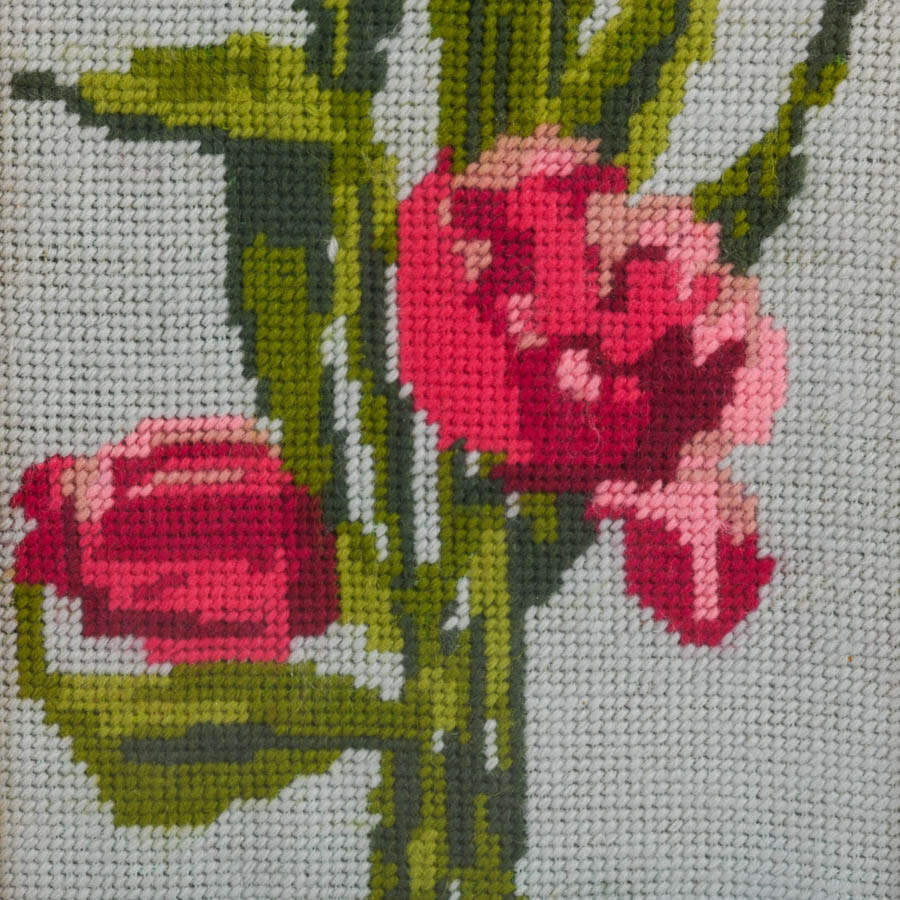 Framed Tulip Arrangement Gobelin Embroidery Panel-2