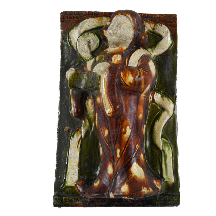 Antique Chinese Glazed Sancai Architectural Tile-5