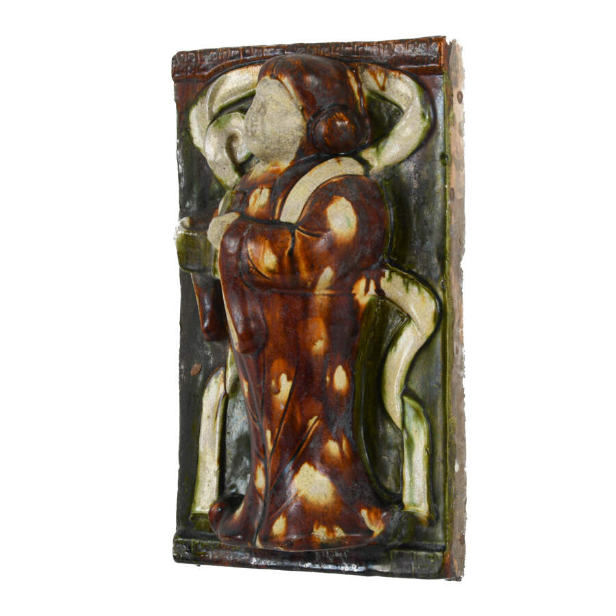 Antique Chinese Glazed Sancai Architectural Tile-2