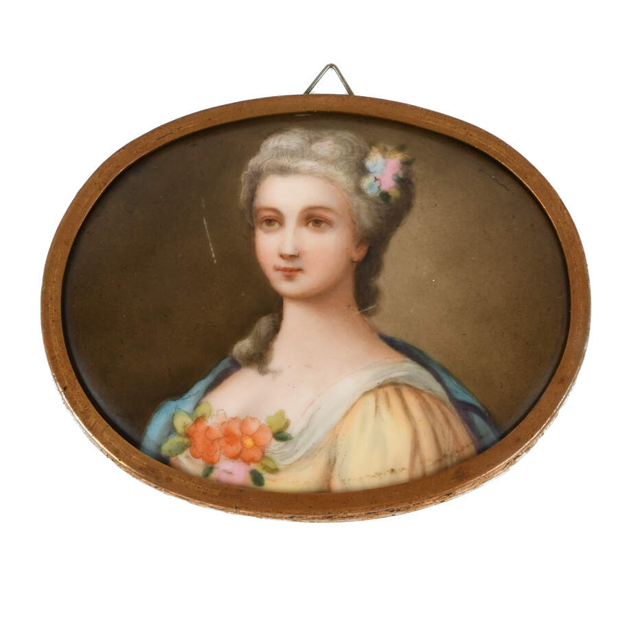 Miniature Baroque Portrait on Porcelain-1