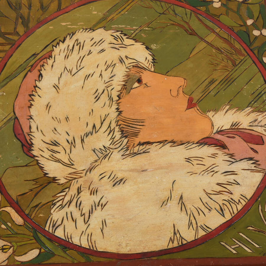 French "Beautiful Women Four-Season" Panel Set-3