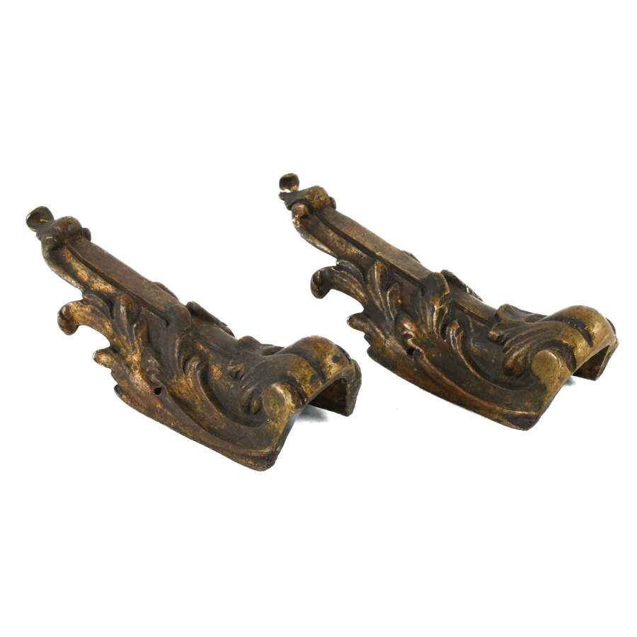 Antique Two Ornate Brass Architectural Fittings-4