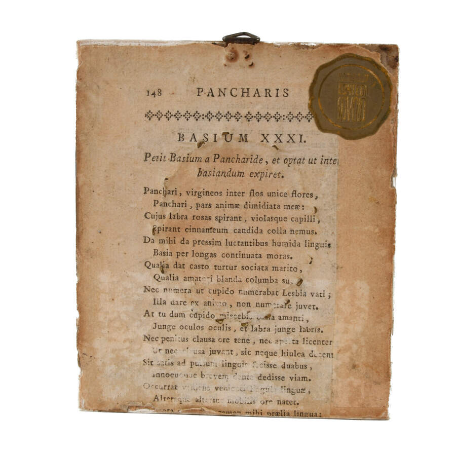 Antique Miniature Portrait with Latin La Pancharis Poem on Reverse-5